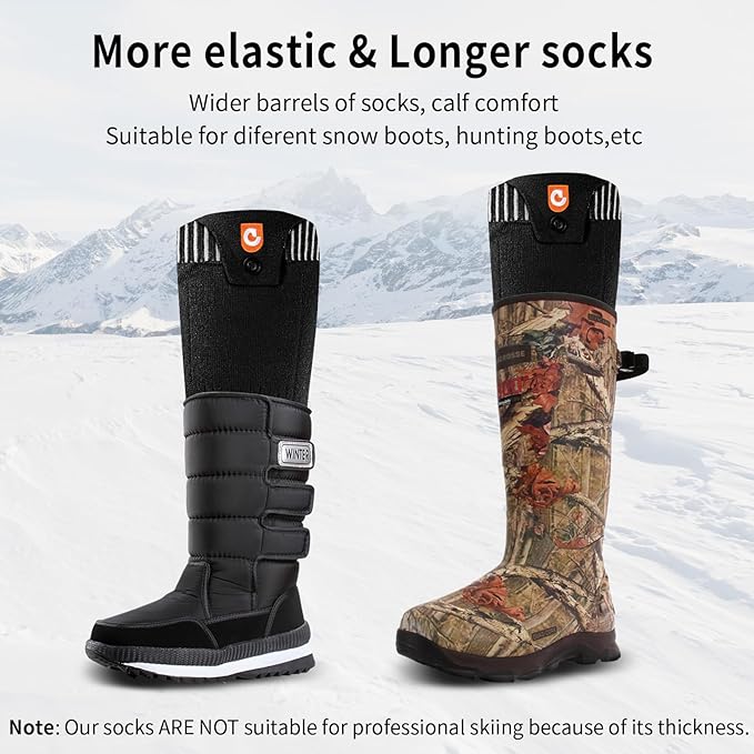 Heated Socks for Men Women, MewaMaA Battery Heated Socks Rechargeable Washable, Electric Socks Foot Warmer for Hiking Biking Camping Skiing Hunting Outdoor Work, Heating Socks Warm Socks