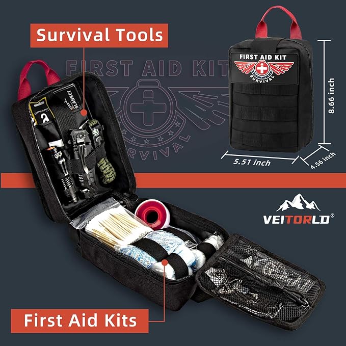 VEITORLD Gifts for Men Dad Him Christmas, Survival Gear and Equipment 12 in 1, Survival Kits, Cool Unique Fishing Hunting Birthday Gift for Husband Teen Boy Boyfriend Women, Stocking Stuffers for Men