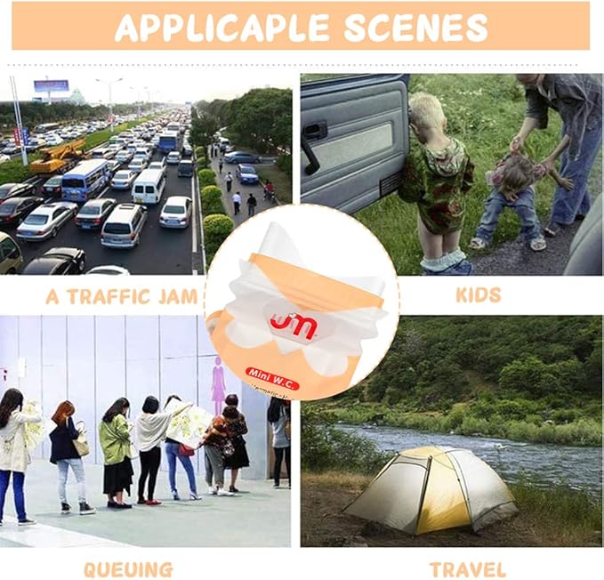 Urine Bags Pee Bag Portable Toilet Urinals Emergency Toilet for Unisex Adult Elder Kids Traffic Jam Travel and Camping 6PCS