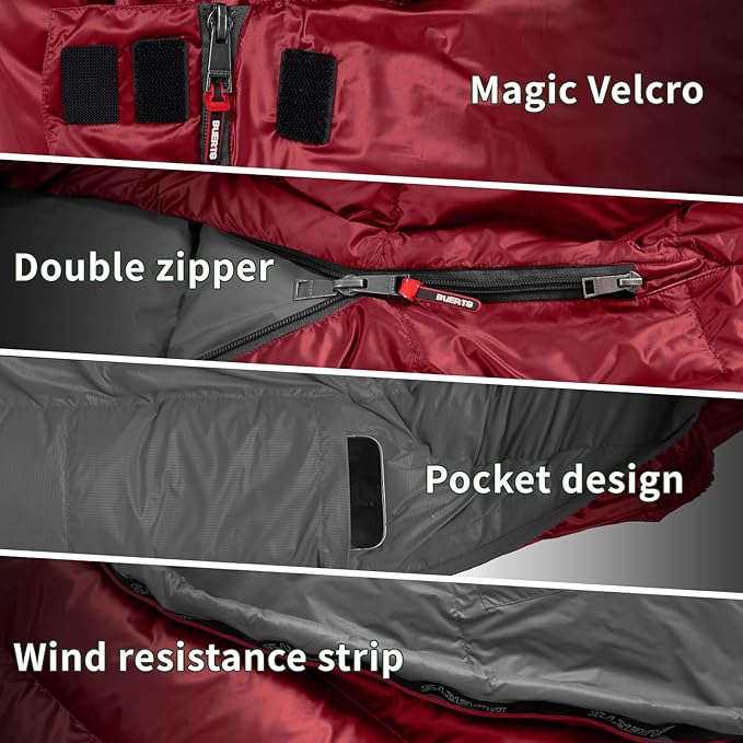 Down Sleeping Bag for Adults Cold Weather Ultralight & Compact 680FP Backpacking Sleeping Bag for Camping, Hiking, Mountaineering