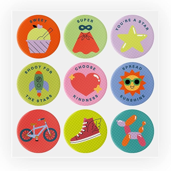 Cliganic Mosquito Repellent Stickers (180 Pack) - Positive Vibes Patches for Kids, Natural DEET-Free, Essential Oil Infused