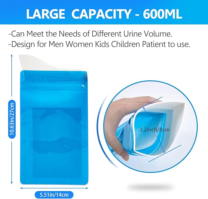 Disposable Urine Bags, 20 Pack Travel Pee Bags, Unisex Urinal Bag Vomit Bags for Travel Traffic Jam Emergency Portable Camping Urinal Bags for Men Women Kids Brief Relief
