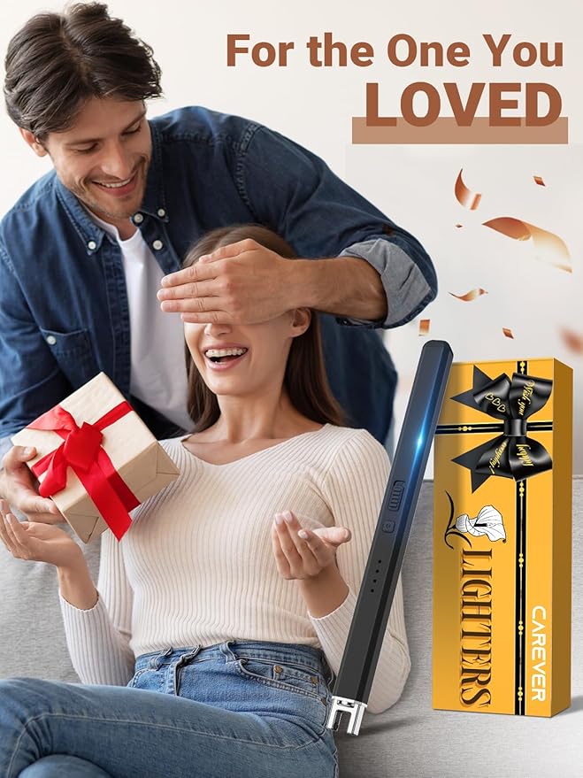 Candle Lighter Stocking Stuffers for Women Men: 2Pack Electric Plasma Flameless Rechargeable Lighters Christmas Birthday Gifts Present for Her Women Men Mom Adults Cool Gadget for Kitchen Home Camping