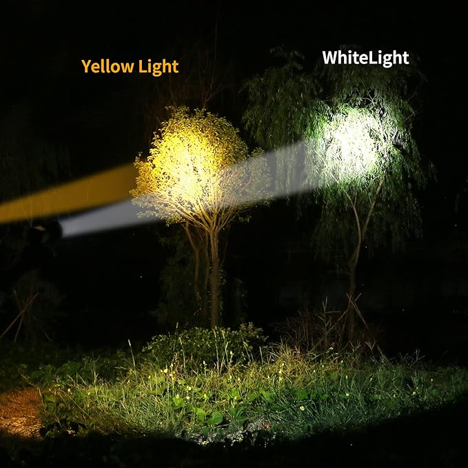 Super Bright Rechargeable Spotlight,Handheld Rechargeable LED Flashlight Ultra-Long Standby Lightweight Tactical Searchlight with USB Output Aluminium Alloy Golden Camping Light (White Light)