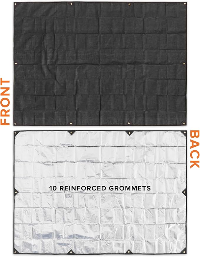 Arcturus XL Survival Tarp - Insulated Reflective Thermal Camping Tarp - 8.5' x 12' (Black)