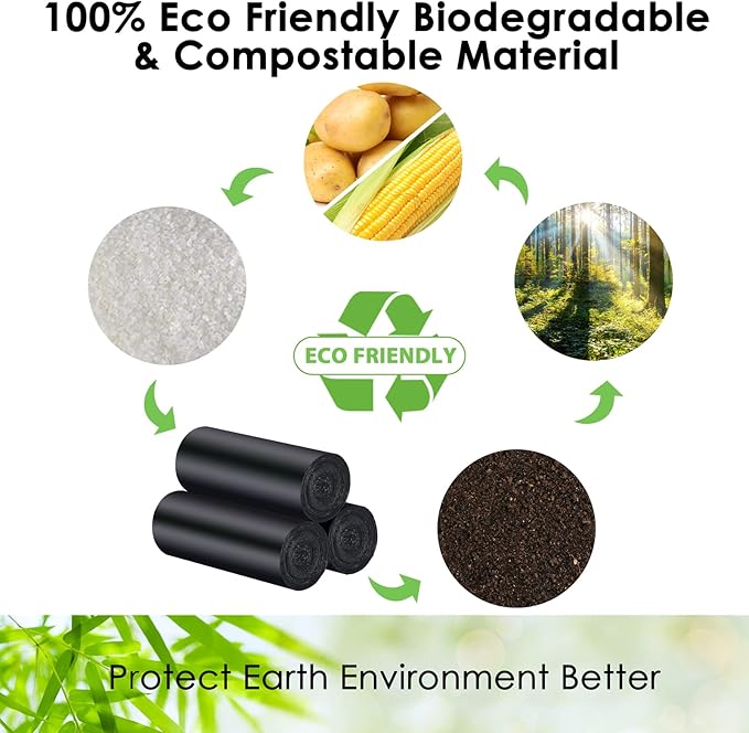 Portable Toilet Bags,8 Gallon Drawstring Trash Bags 80 Counts for Compostable Trash Bags for Outdoor Car Camping