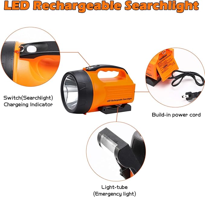 10 Watt 1000 Lumens LED Rechargeable Spotlight Flashlight