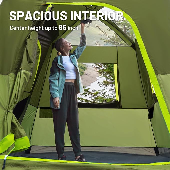 TIMBER RIDGE 5 Person SUV Tent Weather Resistant Portable for Car SUV Van Camping, Includes Rainfly and Storage Bag, 10' W X 8' L X 7.1' H