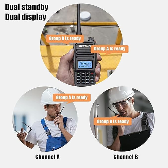 Retevis RT85 Ham Radios Long Range,Rechargeable Walkie Talkies,High Power,Built in VFO,DTMF,VOX,Emergency Alarm,Flashlight,Dual Band Radio for Family Survival Gear Camping Hunting (2 Pack)