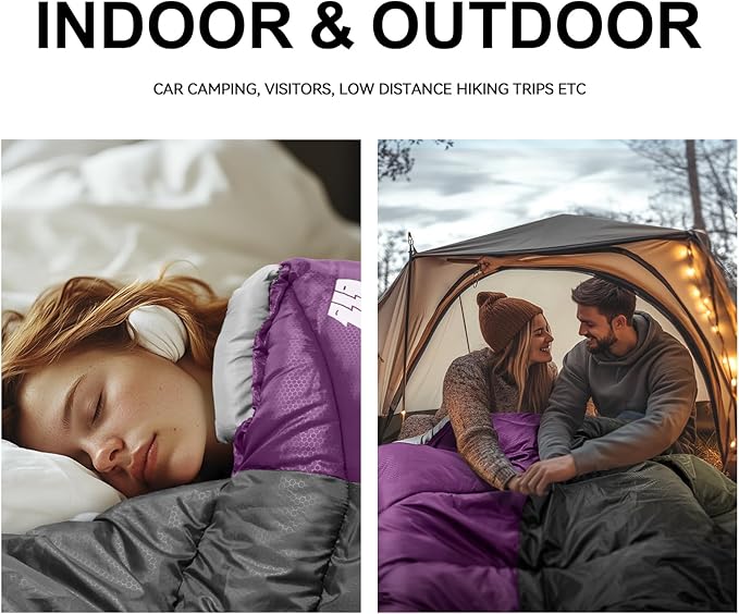Sleeping Bags for Adults Cold Weather & Warm,Backpacking Camping Sleeping Bag for Tall Girls Boys,Lightweight,Compact,Waterproof Camping Gear for Traveling,Hiking,Hotel,Outdoor & Indoor