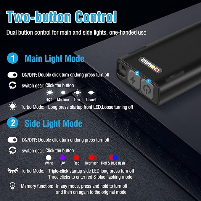 E7 Mini Flashlight Rechargeable 1100 Lumens Bright Small LED Pocket Flat Flashlights with Clip, Magnetic, Keychain Flash Light with Red UV Light, 10 Modes, IPX5 Waterproof…