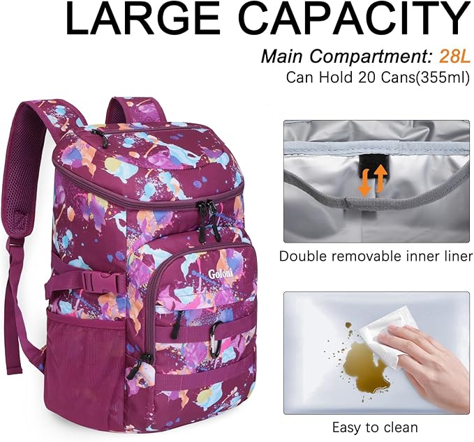 Cooler Backpack Insulated Leak Proof,Small Soft Coolers Bag for Men and Women Camping,Travel,Beach,Hiking,Picnic