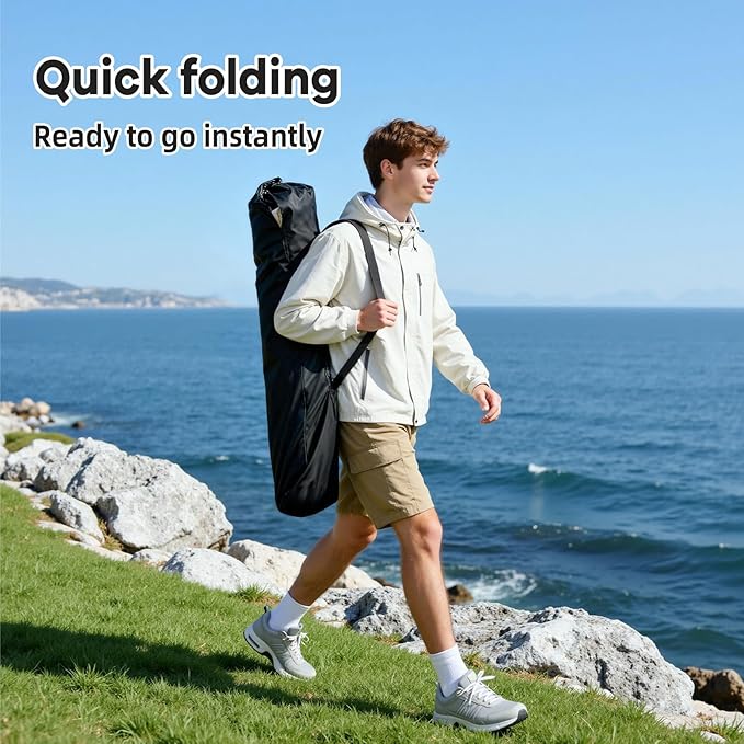 Heavy Duty Camping Chairs 600D Oxford Portable Folding Chair - Extra Wide Armrests, Cup Holder & Cooler Bag, Supports 350lbs, Ideal for Outdoor, Beach, Picnic & Sports