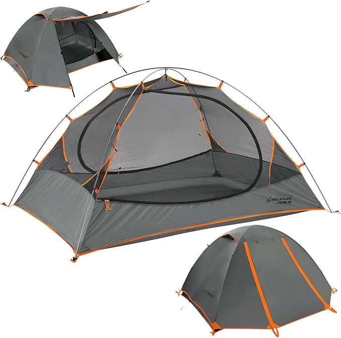 Clostnature Polaris Lightweight Backpacking Tent - 1/1.5/2/3/4/6 Person Ultralight Waterproof Camping Tent, 3 Season Large Size Easy Setup Tent for Family, Outdoor, Hiking and Mountaineering