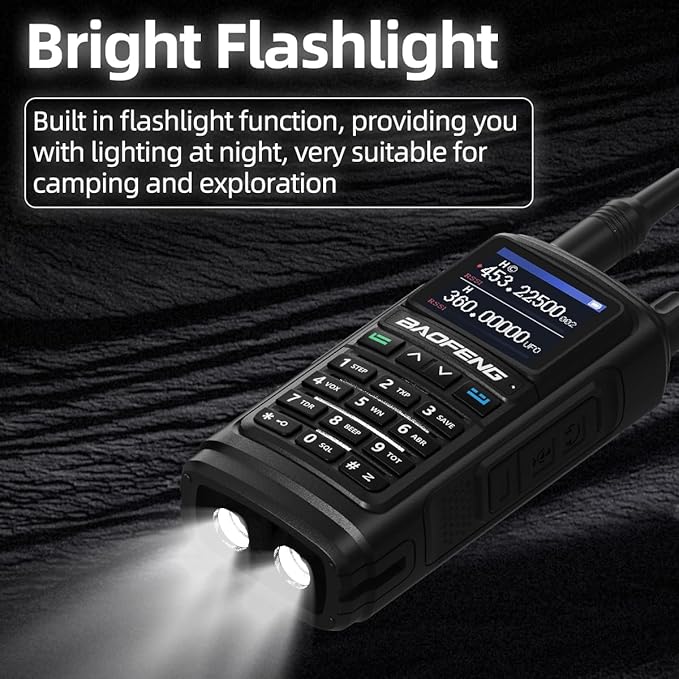 BAOFENG Ham Radio Long Range Handheld (Upgraded of UV-5R) UV-17M Walkie Talkies with Extra Battery,NOAA Weather Receiver,Frequency Copy, Type-C Charger,999CH Two Way Radio for Camping Hunting