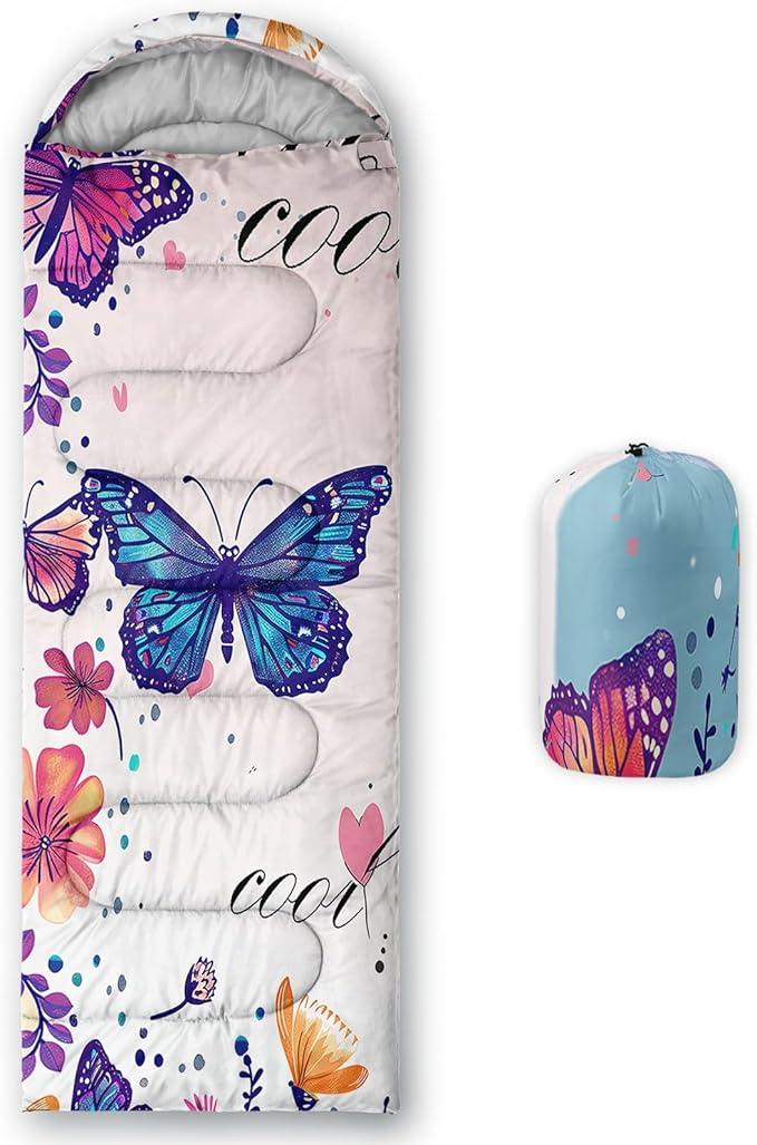 Kids Sleeping Bag for Boys Girls,Western Cowboy Print-Lightweight Warm Portable Outdoor Indoor-Waterproof Cold Weather Resistant Sleeping Bag for Camping Hiking