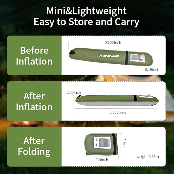 Inflatable Light Tube Video Light Stick, LED Solar Camping Light Portable and Foldable, USB Outdoor Photography Light,4 Types of Lighting