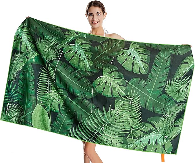 CHARS Microfiber Quick Drying Beach Towel Super Absorbent & Sand Free Towel for Kids Teens Adults Travel Gym Camping Pool Yoga Outdoor and Picnic(63"×31"/63"×39")