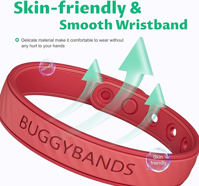 Mosquito Repellent Bracelets, 4 Pack Silicone Mosquito Repellent Bands with DEET Free, Natural & Waterproof Bug Wristbands for Kids and Adults, Outdoor Traveling Protection