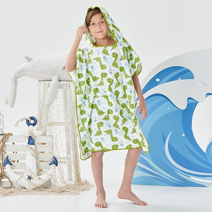 YINHANG Kids Changing Poncho Swim Robe for Girls Boys, Quick Dry Microfiber Hooded Beach Bath Towel Pool Surf Poncho for Swimming, Surfing, Travelling, Camping