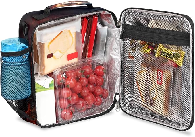 cfpolar Baseball Lunch Box for Boys Girls, Insulated Lunch Bags for Kids Reusable Mini Cooler Lunch Tote Lunchbox Thermal Meal Tote Kit with Shoulder Strap for Work School Picnic
