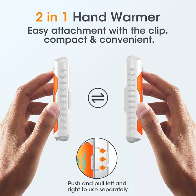 Hand Warmers Rechargeable, 2 Pack 20Hrs Long Heating Pocket Size Electric Handwarmers, Portable USB Hand Warmer Heater Therapy Great Gift for Christmas Outdoors, Hunting, Golf, Camping Men Women