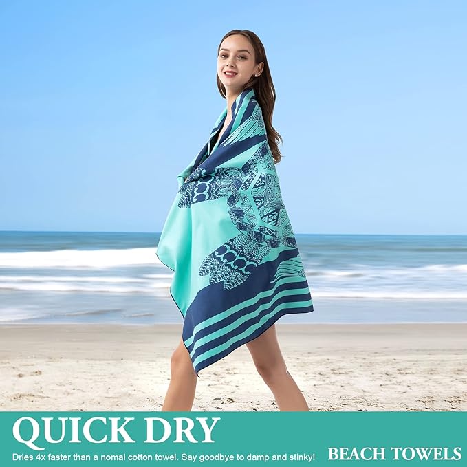 Your Choice Microfiber Beach Towels, Sand Free Beach Towel, Quick Dry Beach Towel, Extra Large Beach Towels for Adults, Kids (67x35 Inch, 60x30 Inch), Travel Towel, Camping Towel