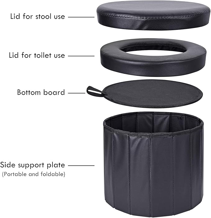 KDD Portable Toilet Camping Outdoor Car folding Stool,Toilet for Camping, Hiking, Boating,Long Trips, Traffic jam