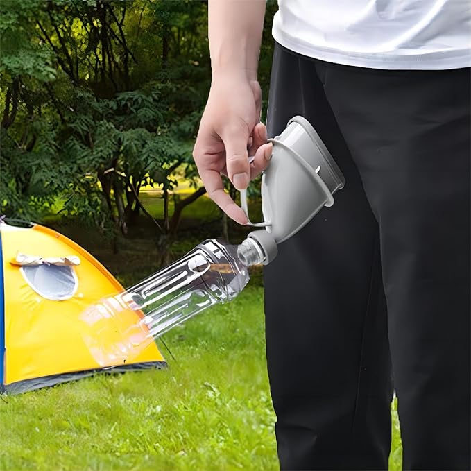 Unisex Urination Device Travel Emergency Toilet, Urinal Device with Tube and Handle, Travel Pee Bottle for Men and Women, Urinal Funnel Pee Funnel Women Pee Cup Stand Up for Outdoor, Camping