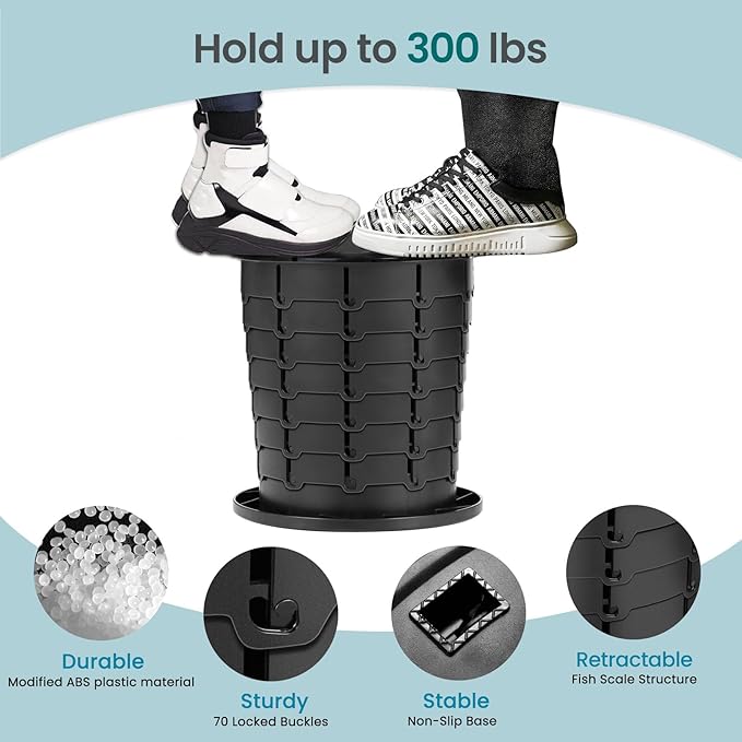 Retractable Portable Toilet Height Adjustable Travel Toilet Camping Toilet Portable Potty for Adults and Kids, Portable Toilet for Camping, XL size