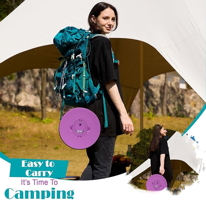2025 Upgraded XXL Collapsible Stool with Cushion, 1000 lbs Capacity & 19.7-in High, Wider & Taller Heavy Duty Portable Telescoping Foldable Seat for Adults Camping, Travel, Music Festivals, Outdoors