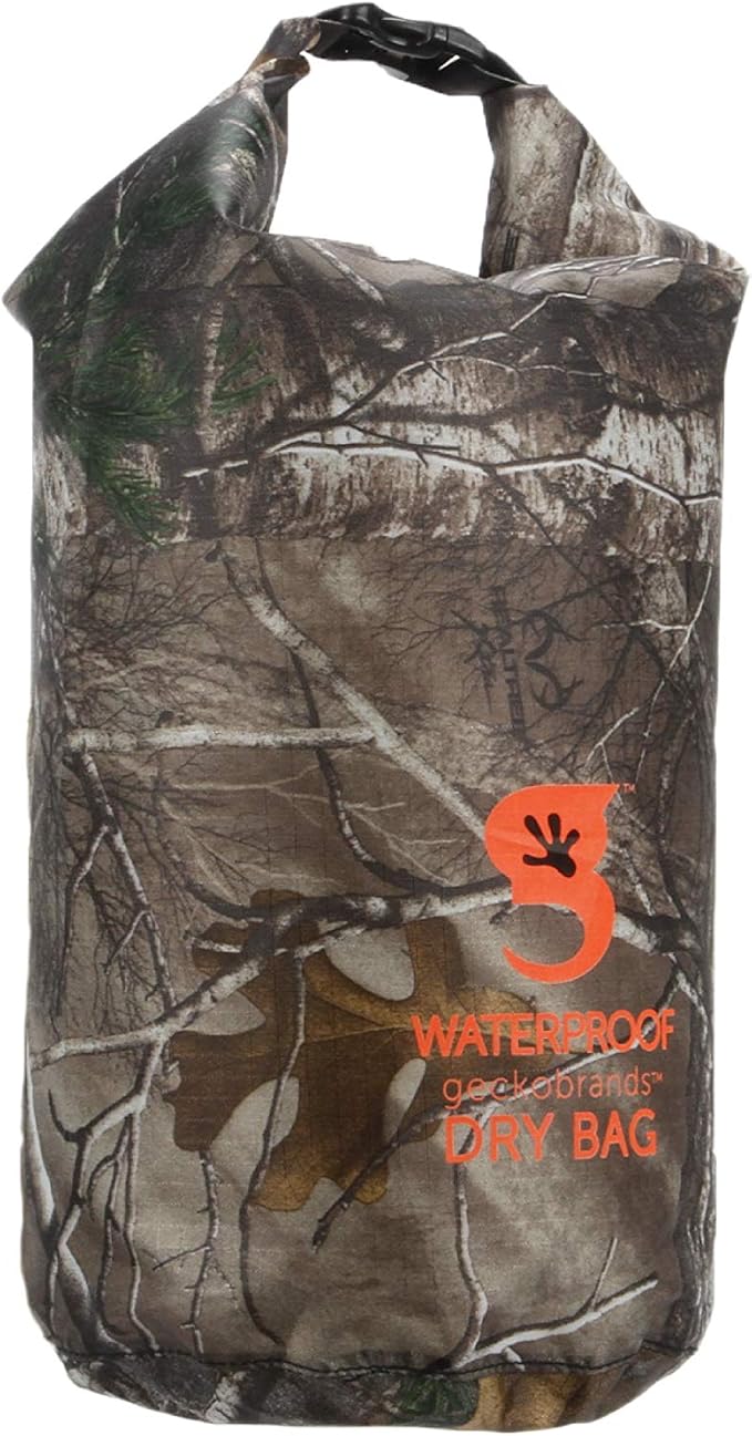 geckobrands Lightweight Compression Dry Bags 2-Pack - Realtree Waterproof 8.8L & 4L Bags for Hunting, Fishing, and Outdoor Gear