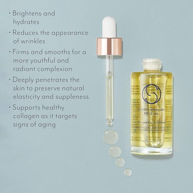 CIRCCELL Extraordinary Face Oil - Jacqueline's Blend for Brightening & Anti-Aging – Hydrating Natural Skin Care Treatment with Vitamin C, Rose & Jasmine Oils - All Skin Types, 30 ml
