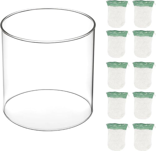 10 Pcs Propane Lantern Mantles with Glass Globe Replacement – Compatible with Coleman Fueled Lanterns – Fits Models 290, 220, 228, 235, 252, 206, 290A, 295, 2600-A50, 2600-A50C, 2600-A57, 3000000946