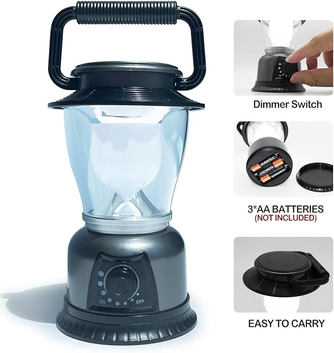 Battery Powered LED Lanterns for Emergencies | Retro LED Lantern Battery Powered Camping Light, COB High Brightness Dimmable Camping Lamp for Hiking, Fishing, Repairing and Emergency Lighting