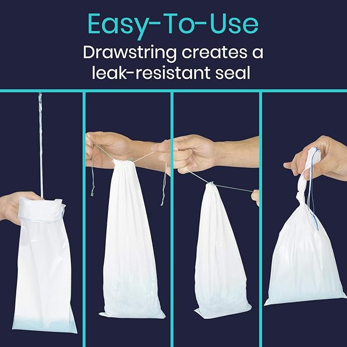 Vive Disposable Urine Bags (20 Count) - Pee Bags for Emergencies, Camping & Car Travel - Travel Urinal for Men and Women - Portable Urine Collection Bags - Leak-Proof Pee Bag - Emergency Urine Bag Kit