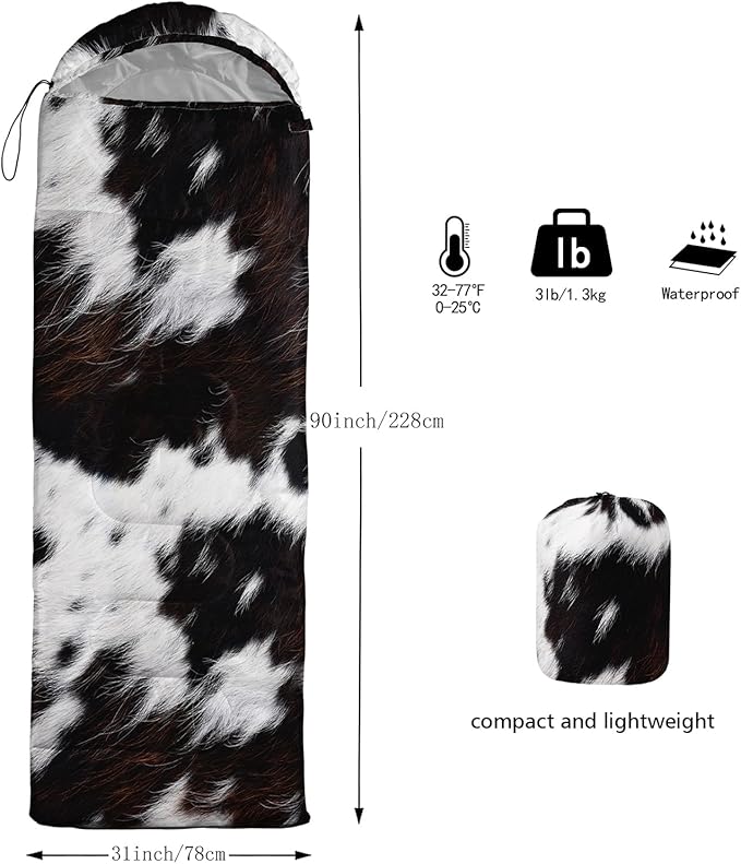 Sleeping Bags for Adults and Kids,3D Printing Camping Sleeping Bag for Girls Boys Lightweight Waterproof Cold/Warm 3-Season,Outdoor Travel with Compression Bags