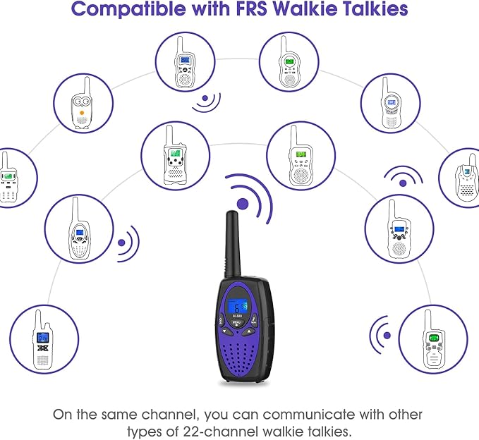M880 Walkie Talkies for Adults Toys for Kids (Violet 2 Pack)