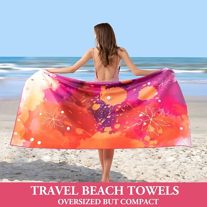 Your Choice Microfiber Beach Towels, Sand Free Beach Towel, Quick Dry Beach Towel, Extra Large Beach Towels for Adults, Kids (67x35 Inch, 60x30 Inch), Travel Towel, Camping Towel