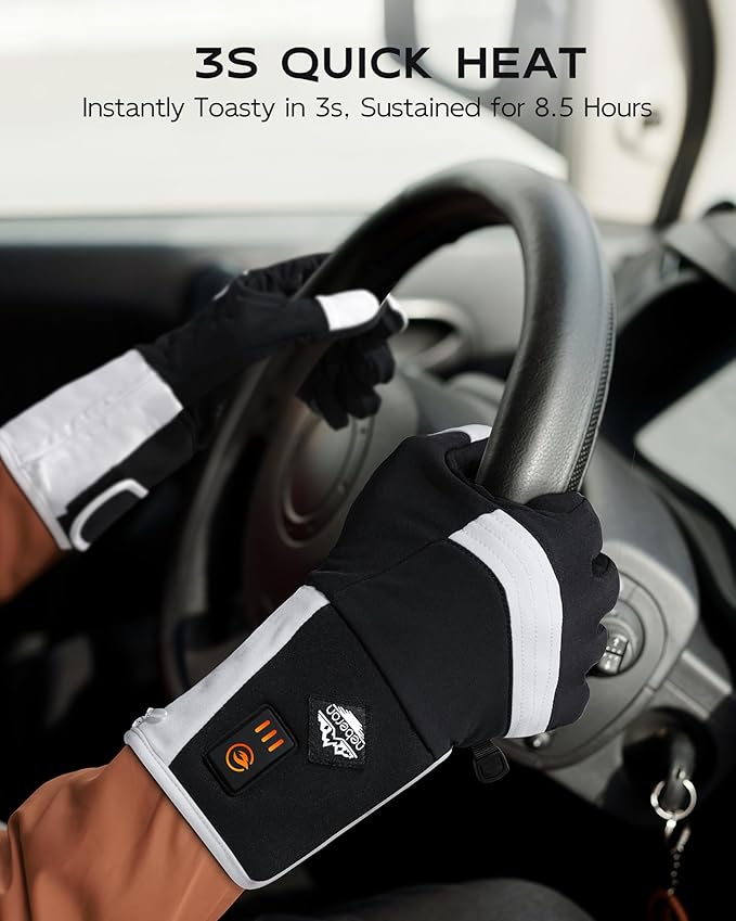 Heated Glove Liners Men Women, 7.6V Rechargeable Battery Heated Work Gloves Thin for Hunting Raynaulds Skiing Motorcycle Snowboarding Cycling Arthritis Riding Hiking Running
