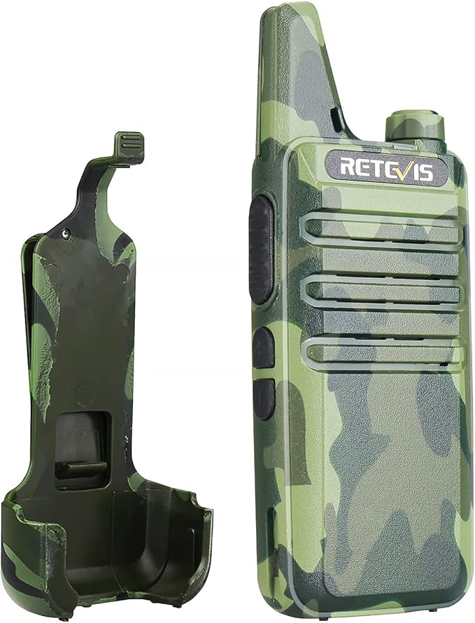 Retevis RT22 Walkie Talkies for Adults, Two Way Radio Long Range Rechargeable, Portable Two-Way Radios, Mini, VOX Handsfree, for Kids Family Camping Hiking Road Trip Adventure (2 Pack, Camouflage)