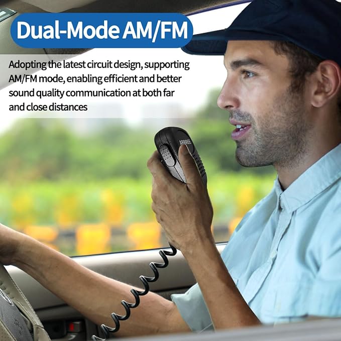 ABBREE CB Radio with Magnetic Mount Antenna for Truckers Long Range AM FM Professional CB Radios,Compact Design,Instant Emergency Channel 9/19,Full 40 Channels,Handheld Mic,LCD Display,VOX