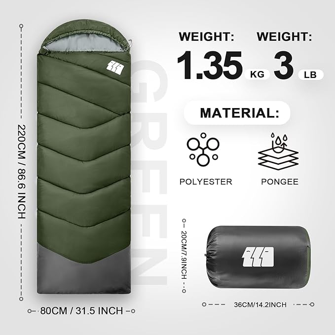 Sleeping Bags for Adults Cold Weather & Warm,Backpacking Camping Sleeping Bag for Tall Girls Boys,Lightweight,Compact,Waterproof Camping Gear for Traveling,Hiking,Hotel,Outdoor & Indoor