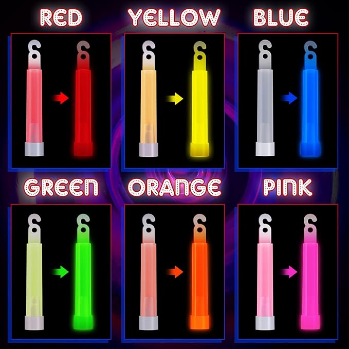 100 Pcs Ultra Bright Glow Sticks in Bulk 4 Inch Camping Glow Sticks Glow in The Dark Light Sticks for Wedding Parties and Activities Emergency Light with 12 Hours Duration