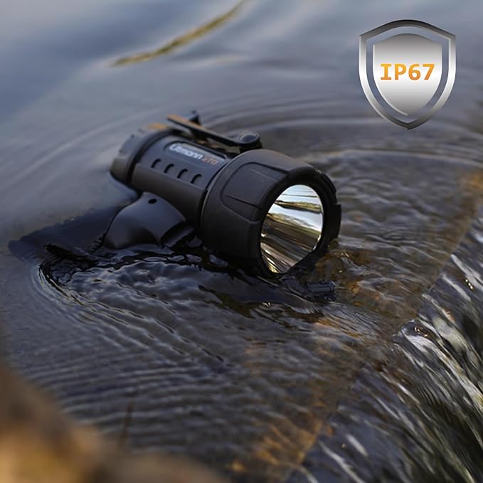 Outdoor Portable Mini Handheld LED Outdoor Spotlight, 500 Lumens Flashlight IP67 Water Proof Marine Spot Lights for Boat, Hiking, Farm, Emergency, Power Outages Searchlight