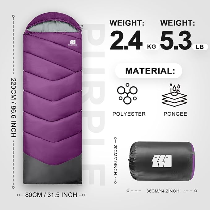 Sleeping Bags for Adults Cold Weather & Warm,Backpacking Camping Sleeping Bag for Tall Girls Boys,Lightweight,Compact,Waterproof Camping Gear for Traveling,Hiking,Hotel,Outdoor & Indoor