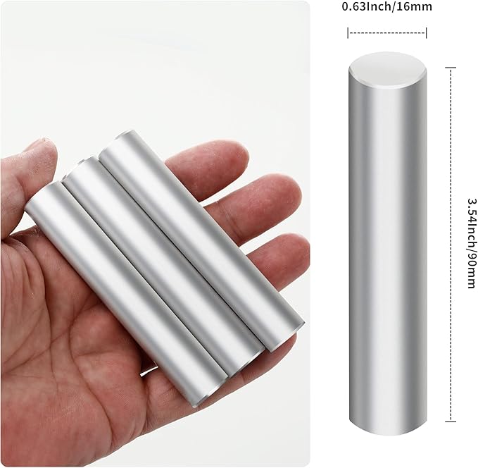 3 Pieces 99.99% Magnesium Metal Rod, High Purity Mg Bar for Fire Starter, Survival Emergency, Sparks Accessory for Outdoor Travel Camping Hiking 3.5" Long x 0.63" Diameter (900mm x 16mm)