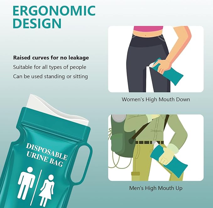 Emergency Portable Urine Bag, 12/24 PCS Travel Urinal Bag for Women/Men, 800ML Disposable Urine Bag Suitable Pee Bags for Travel for Camping, Traffic Jams, Pregnant Women, Children, Patients