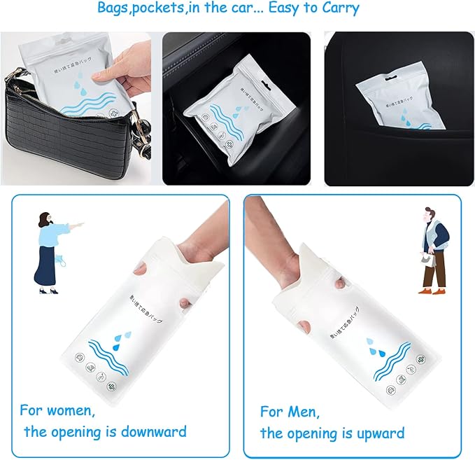 12/20 Pack Disposable Urinal Bags,750ML Portable Travel Pee Bags Camping Pee Bags Emergency Unisex Urine Bags for Hiking, Traffic Jams, Pregnant, Patient, Kids
