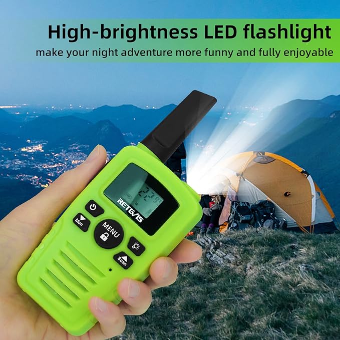 Retevis RA35 Walkie Talkies, Long Range Two Way Radios, Easy to Use, Clear Sound Flashlight Keypad Lock VOX, Toddler Walkie Talkie for Boys Girls, Family 2 Way Radio for Biking, Hiking, Cruise 2 Pcs